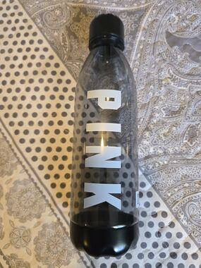 4 For $24 PINK Victoria's Secret Clear Smoke Water Bottle with Black Cap 23oz